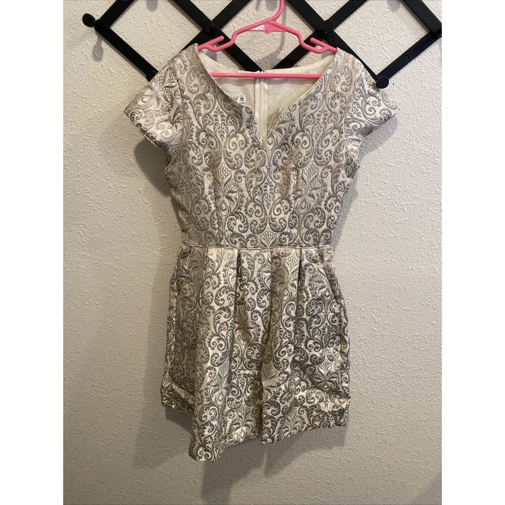 Five Loaves Two Fish Jacquard Fancy Special Occasion Dress Gold Girls Size 12